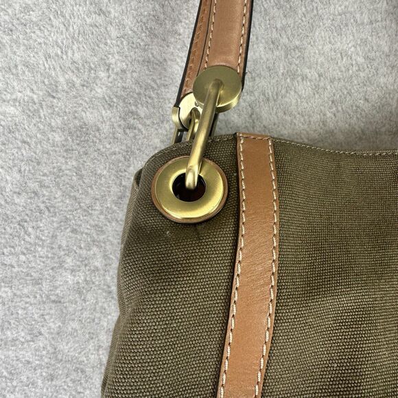 Michael Kors Raven Large Canvas Shoulder Bag Tote Signature‎ Green Signature NEW - Picture 7 of 16